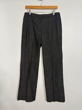 Sandro Charcoal Gray Refined Denim Straight Leg Trousers Pants Size 8